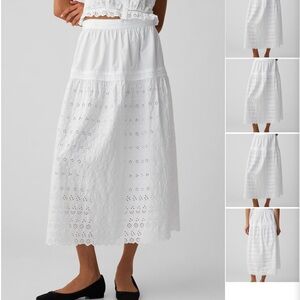 Doen x GAP White Eyelet Midi Skirt